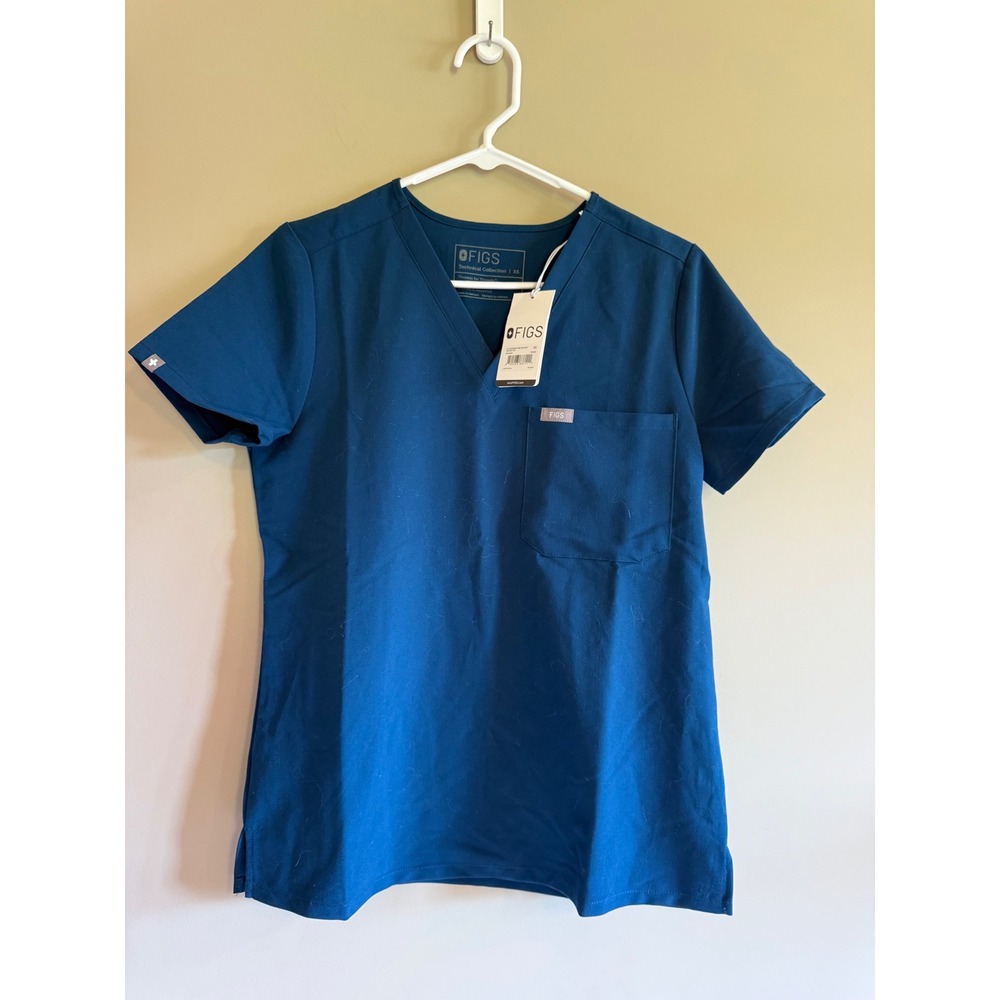 FIGS Catarina One-Pocket Scrub Top Blue Womens XS FW1000N NWT